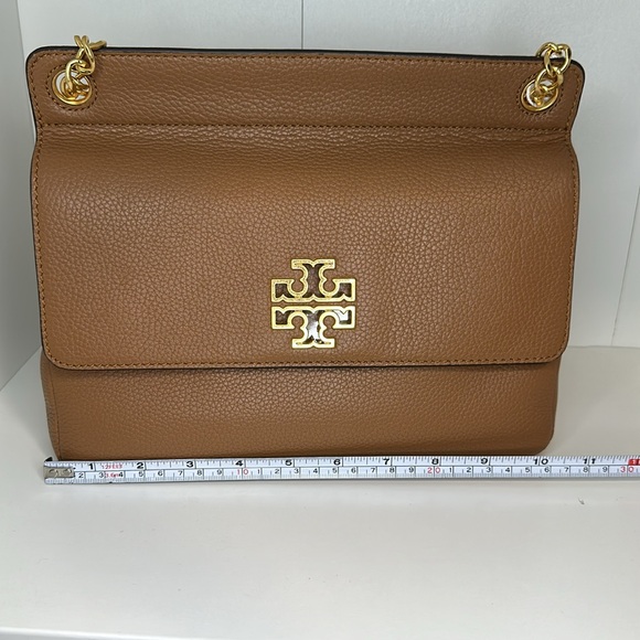 Tory Burch Britten Flap Shoulder Bag— Bark/209 - Picture 11 of 14